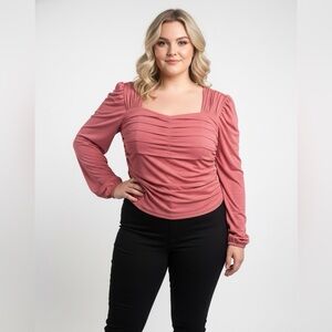 Express Dusty Pink Ruched Blouse